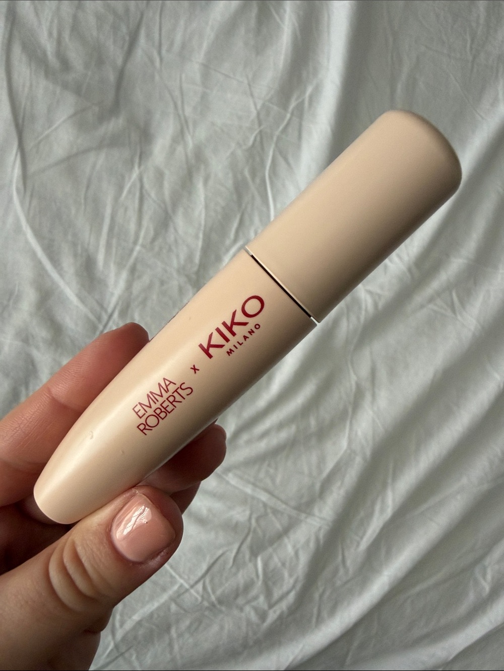 Milano KIKO Emma Roberts Mascara Case - Cream with Red Logo